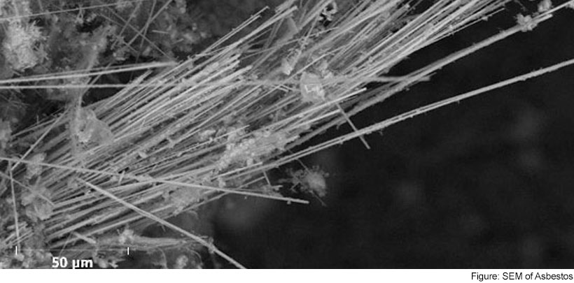 Macros photo of asbestos thin fibers